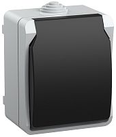 Розетка с заземлением накладная IEK Форс РСб20-3-ФСр 1-м. крышка шторки IP54 серый картинка